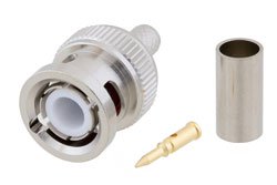 PE4016 - BNC Male Connector Crimp/Solder Attachment for RG58, RG303, RG141, PE-C195, PE-P195, LMR-195, .195 inch