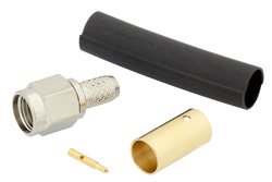 PE4037 - SMA Male Connector Solder Attachment for RG58, RG55, RG142, RG223, RG400