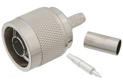 PE4042 - N Male Connector Crimp/Crimp Attachment for RG55, RG141, RG142, RG223, RG400