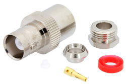 PE4057 - BNC Female Connector Clamp/Solder Attachment for RG59B/U, RG62, RG71