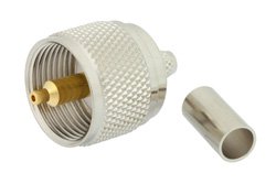 PE4069 - UHF Male Connector Crimp/Solder Attachment for RG58, RG303, RG141, PE-C195, PE-P195, LMR-195, 0.195 inch