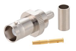 PE4070 - BNC Female Connector Crimp/Solder Attachment for PE-C195, PE-P195, RG58, RG141, RG303, LMR-195, 0.195 inch