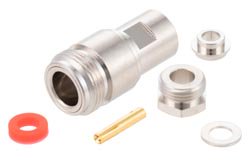 PE4072 - N Female Connector Clamp/Solder Attachment for RG58, RG55, RG141, RG142, RG223, RG400, RG303, PE-C195, PE-P195, LMR-195