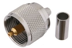 PE4073 - UHF Male Connector Crimp/Solder Attachment for RG59B/U, RG62, RG71