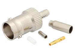 PE4079 - BNC Female Connector Crimp/Solder Attachment for RG174, RG316, RG188, LMR-100, PE-B100, PE-C100, 0.100 inch