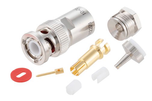 PE410-06030-242 - 78 Ohm TRB Plug 1553 Connector Crimp/Solder Attachment for 30-02002, TWAC-78-1F2,