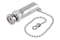 PE410-06403-026 - 78 Ohm 3-Slot TRB Plug 1553 Terminator, 6 Inch Stainless Beaded Chain