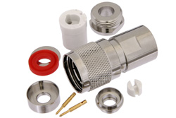 PE4104 - 3/4 inch-20 Twinax Male Connector Clamp/Solder Attachment for PE-S330