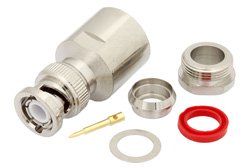 PE4109 - BNC Male Connector Clamp/Solder Attachment for RG8, RG215, RG225, RG214, RG393, RG213