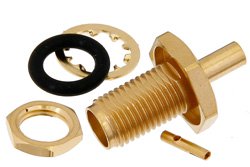 PE4119 - SMA Female Bulkhead Mount Connector Solder Attachment for PE-SR405AL, PE-SR405FL, RG405, .235 inch D Hole