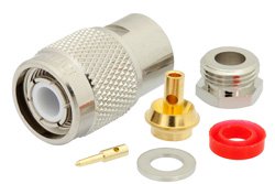 PE4142 - TNC Male Connector Clamp/Solder Attachment For PE-SR405AL, PE-SR405FL, RG405