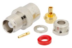 PE4144 - TNC Female Connector Clamp/Solder Attachment For PE-SR405AL, PE-SR405FL, RG405
