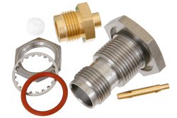 PE4148 - TNC Female Bulkhead Mount Connector Solder Attachment for PE-SR402AL, PE-SR402FL, RG402, .480 inch D Hole