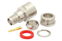 PE4155 - TNC Female Connector Clamp/Solder Attachment for RG213, RG214, RG8, RG9, RG11, RG225, RG393, RG144, RG216, RG215