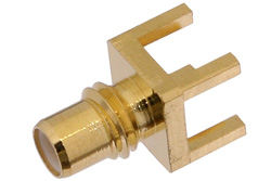 PE4175 - SMC Jack Connector Solder Attachment Thru Hole PCB, .200 inch x .067 inch Hole Spacing