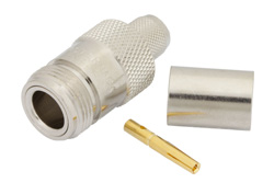 PE4191 - N Female Connector Crimp/Solder Attachment for RG214, RG9, RG225, RG393