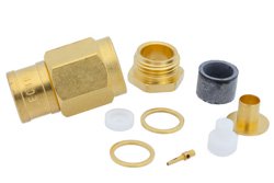 PE4203 - 75 Ohm SMB Plug Connector Clamp/Solder Attachment for RG59B/U, RG62, RG71