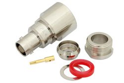 PE4212 - BNC Female Connector Clamp/Solder Attachment for RG213, RG214, RG8, RG9, RG11, RG225, RG393, RG144, RG216, RG215