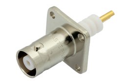 PE4228 - MHV Female Connector Solder Attachment 4 Hole Flange Mount Solder Cup Terminal, .500 inch Threaded Hole Spacing