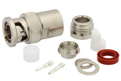 PE4236 - BNC Twinax Plug Connector Clamp/Solder Attachment for RG108, 78 Ohm Twinax