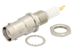 PE4239 - SHV Jack Bulkhead Mount Connector Solder Attachment Solder Cup Terminal, .350 inch D Hole