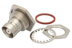 PE4240 - C Female Bulkhead Mount Connector Solder Attachment Solder Cup Terminal, .720 inch D Hole