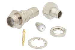 PE4276 - SMB Jack Bulkhead Connector Clamp/Solder Attachment For RG174, RG316, RG188, .177 inch D Hole