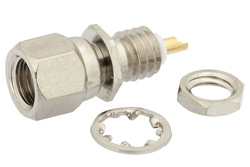 PE4289 - SMC Plug Bulkhead Mount Connector Solder Attachment Solder Cup Terminal, .177 inch D Hole