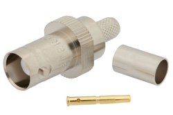 PE4308 - BNC Female Connector Crimp/Solder Attachment for RG59B/U, RG62, RG71