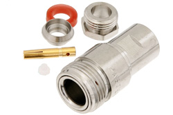 PE4330 - N Female Connector Clamp/Solder Attachment for RG59B/U, RG62, RG71