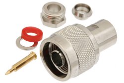 PE4331 - N Male Connector Clamp/Solder Attachment for RG59B/U, RG62, RG71