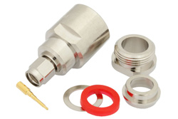 PE4332 - SMA Male Connector Clamp/Solder Attachment for RG213, RG214, RG8, RG9, RG11, RG225, RG393, RG144, RG216, RG215