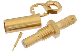 PE4336 - SSMB Jack Bulkhead Connector Crimp/Solder Attachment For RG174, RG179, RG316, RG188, .126 inch D Hole