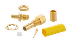 PE4337 - SSMB Jack Bulkhead Mount Connector Crimp/Solder Attachment for RG178, RG196, .126 inch D Hole