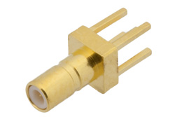 PE4340 - SSMB Jack Connector Solder Attachment Thru Hole PCB, .100 inch x .031 inch Hole Spacing