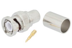 PE4351 - BNC Male Connector Crimp/Solder Attachment for RG214, RG9, RG225, RG393