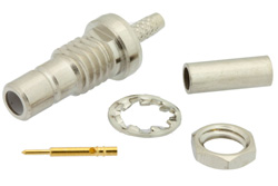 PE4364 - SMB Jack Bulkhead Mount Connector Crimp/Solder Attachment for RG178, RG196