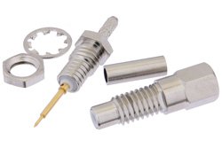 PE4365 - SMC Jack Bulkhead Connector Crimp/Solder Attachment For RG178, RG196