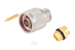 PE4376 - N Male Connector Solder Attachment for PE-SR401AL, PE-SR401FL, RG401