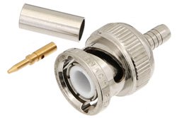 PE4381 - BNC Male Connector Crimp/Solder Attachment for RG58 Plenum, RG122, RG58-P