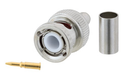 PE4382 - BNC Male Connector Crimp/Solder Attachment for RG59B/U Plenum, RG59-P, RG302