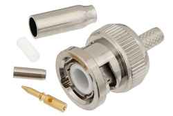 PE4385 - BNC Male Connector Crimp/Solder Attachment For RG188-DS, RG316-DS
