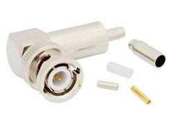 75 Ohm BNC Right Angle Male Connector For RG316, RG174, RG179, LMR100 Coax Cable
