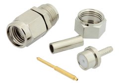 PE4398 - SMA Male Connector Crimp/Solder Attachment for RG178, RG196