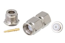 PE4400 - SMA Male Connector Clamp/Solder Attachment for RG188-DS, RG316-DS