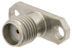 PE44026 - SMA Female Connector Field Replaceable Attachment 2 Hole Flange 0.020 inch Pin