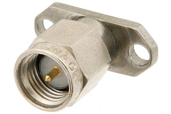 PE44030 - SMA Male Field Replaceable Connector With EMI Gasket 2 Hole Flange 0.018 inch Pin