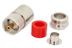 PE44050 - UHF Male Connector Clamp/Solder Attachment for RG213, RG214, RG8, RG9, RG11, RG225, RG393, RG144, RG215, RG216