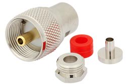 PE44052 - UHF Male Connector Clamp/Solder Attachment for RG58, RG55, RG141, RG142, RG223, RG400, RG303, PE-C195, PE-P195, LMR-195