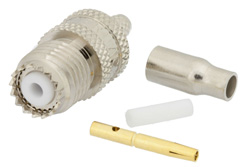 PE44085 - Mini UHF Female Connector Crimp/Solder Attachment For RG174, RG316, RG188